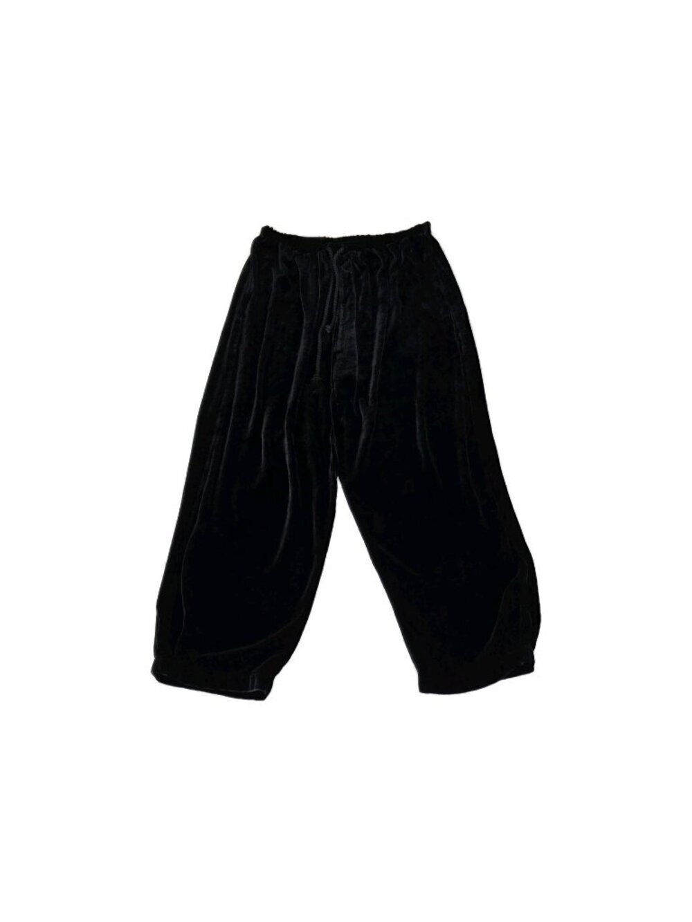 Forte_forte Cropped Velvet Pants Womens US 6 Black Drawstrings Winter 2017 Edgy